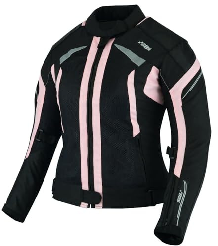 BOSmoto Motorradjacke Damen Schwarz – Sommerjacke aus Textil, Schutzprotektoren und Belüftungsöffnungen,Damen Motorrad Sommer Jacke (DE/NL/SE/PL, Alphanumerisch, XXL, Regular, Regular, PINK)