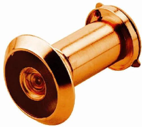 cyclingcolors Mirilla de puerta, ø 12 mm, hasta grosor de puerta de 62 mm, latón bruñido