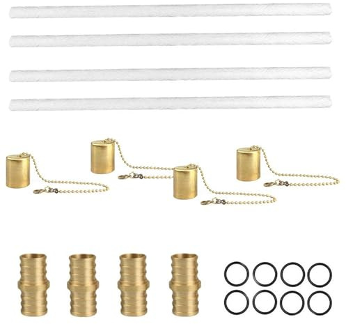 Tiki Fackel Docht | Ersatz Dochte Aus Fiberglas In Der Fackel - 4 Lange Lebensdauer Fackeln, Kupfer Lampenabdeckung, Messing Montage Messing, es -hausgemachte