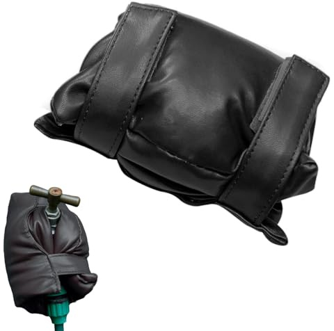 Outside Tap Covers for Winter, Freezing Waterproof Thermal Tap Jacket, Large Thickened Insulated Protector, Outdoor Faucet Covers for Freeze Protection, Outside Garden Faucet Socks, Black, 18 x 26 cm