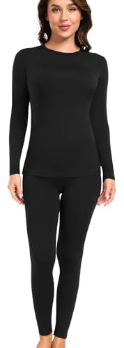 wirarpa Thermounterwäsche Damen Set Vlies Funktionsunterwäsche Sets | Lange Unterwäsche Damen, Oberteil und Unterteile, Warme Unterwäsche