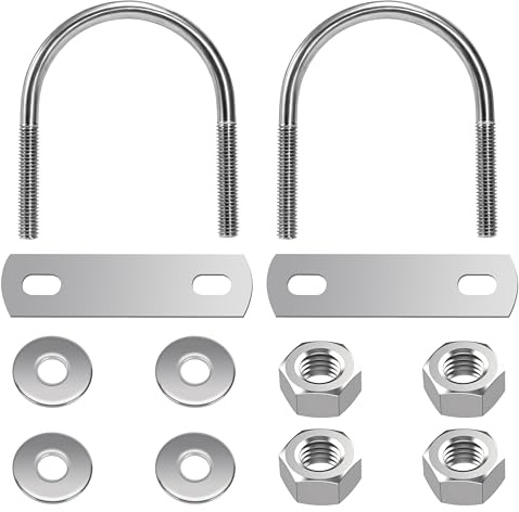 Tunejoy Perno en U Redondo M6 Pernos en U de Acero Inoxidable para Fijación de Tubería Interno Ancho: 45mm Altura: 65mm 2 Piezas