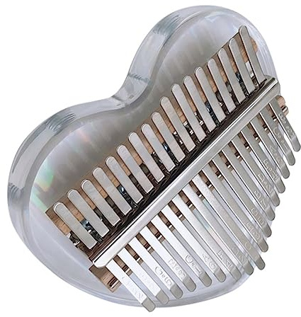 HIAKDOFT Tasten Acryl Kalimba Mini Daumenklavier Transparent Musikinstrument Anfänger mit Noten Gravur Leicht Pflegeleicht