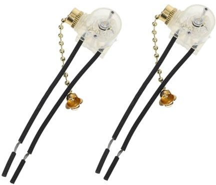 DIYEAH 2 Stück Pull Chain Lichtschalter Kugelkette Gold Zugschalter für Deckenlampen Leiser Schnurschalter Einfache Montage Langlebiges Lampenzubehör für Wandleuchten und Stehlampen