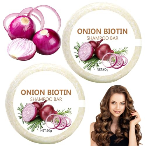 Onion Biotin Shampoo Bar,Profondità Nutriente Shampoos Biotina Saponetta Per Capelli Crescita, Idratante Cipolla Shampoos Rosmarino Capelli Saponi Barrette