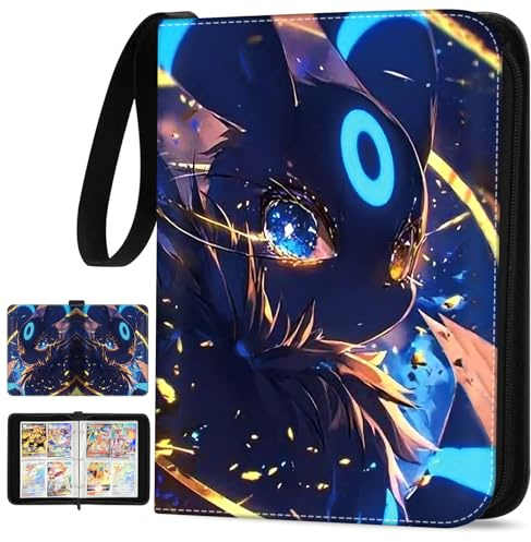 Classeur Carte Avec Porte Cuir Imperméable, 50 Pages 400 Cartes Classeur, Album Avec Portable Poignée, Fermeture Éclair, Convient Aux Collections Pour Enfants