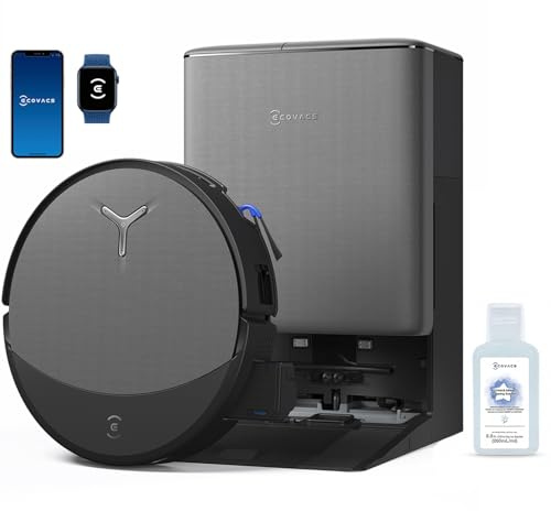 ECOVACS DEEBOT T90 PRO OMNI Robot Vacuum and Mop, 30,000Pa Suction, Instant Self-Cleaning OZMO Roller Mop, TruEdge Deep Edge Cleaning, ZeroTangle, Hot Water Wash & 145°F Air Dry, AI Obstacle Avoidance