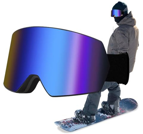 Schneebrille, Schneebrille, winddicht, beschlagfrei, doppellagig, für Kinder, Jugendliche, und Mädchen, für Erwachsene und Jugendliche