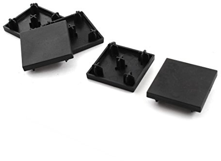 sourcing map 5 Stück schwarze quadratische Extrusions-Endkappenabdeckung für 40 mm x 40 mm T-Nut-Aluminiumprofil