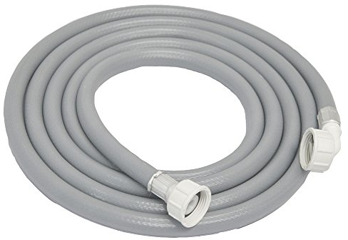 EYEPOWER Zulaufschlauch 3 m für Waschmaschine oder Spülmaschine – stabiler grauer Kunststoffschlauch mit 4× 3/4 Anschlüssen – extra langer Wasserzulaufschlauch inkl. 2 Dichtungen