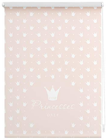 Lichtblick Klemmfix Tageslicht-Rollo mit Motiv, ohne Bohren, Blickdicht, Seitenzugrollo, Made in Germany, Prinzessin Lilly - Rosa 100 x 150 cm (B x L)