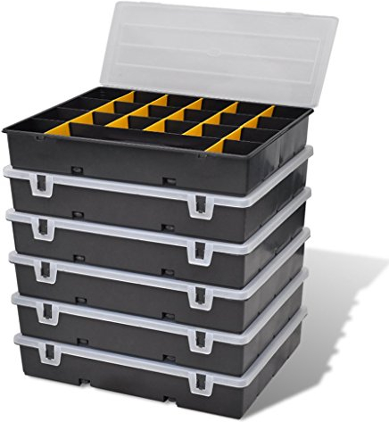 Festnight Sortimentsboxen 6 Stk. Werkzeugkoffer Tragbare Werkzeugkoffer Trolley Werkzeugaufbewahrung