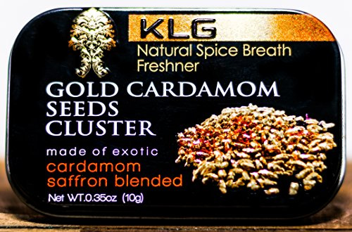 Gold Cardamom Seeds Cluster (0.35 Oz.). Vegan, Kosher, Gluten Free. Made in USA natural mint turmeric, saffron, cardamom, edible gold