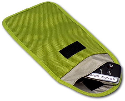 Minder Signal Blocker 2 Pack - Signal Jamming Case with RFID Blocking Pouch for Keyless Entry/Start Car Keys and Mobile Phones - Faraday Bag Protection Security for WIFI/GSM/LTE/NFC/RFID (Lime Green)
