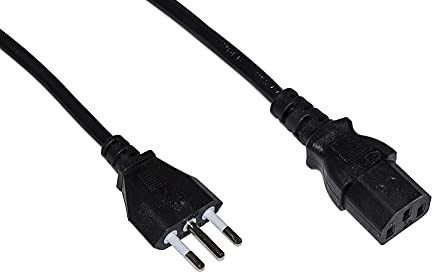 LINK LKIT10 - Cavo di alimentazione con spina italiana tripolare 10A CEI 23-50 e presa IEC 320 C13 (1 metro, nero) – Conduttore 0,75 mm² H05 VV-F3G – Superficie di contatto nichelata