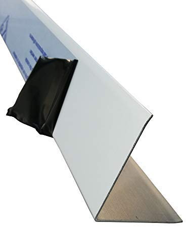 Aluminium Winkel 3-fach gekantet 30 x 25 mm Dekor Außen Aluminium Glattblech RAL 9016 1500 mm lang 1,5 mm stark einseitig mit Schutzfolie