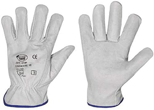 HandschuhMan. 12 Paar Arbeitshandschuhe aus weichem Rindleder Fahrerhandschuhe von StrongHand Gr. 8-12 (9/L)
