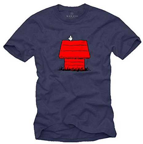 MAKAYA Maglietta Dog - T-Shirt con Stampa Cane Swag Hipster Uomo Blu M