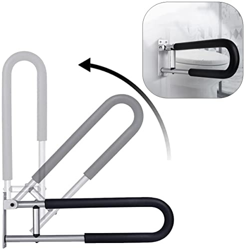 Tuntrol 23.6 inch Foldable Handrail Grab Bars, Wall Mounted Toilet Safety Support for Handicap Elderly Seniors Disabled, Shower Bathroom Accessories…