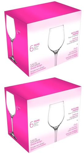Acan Tradineur - Pack de 12 Copas - Modelo Fame - Capacidad: 395 ml - Ideal para Vino - Aptas para lavavajillas - Tamaño Aprox: Ø 6,7 x 21 cm