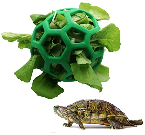 LODCZIOE Schildkröte Leckerli-Ball Spielzeug, Heu Feeder Ball, Fütterung Grasball, Obst Gemüse Futterspender Halter Futtersuche Spielzeug für Kleintiere Haustier