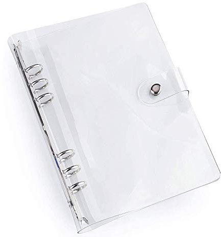 A7 Standard 6-Loch-Klarsicht-Ordner, PVC-Notizbuch, rund, Ringbuch-Schutzhülle, Loseblatt-Ordner für DIY, Reise, Fotoalbum, persönliche Organizer, Scrapbooking (A7(150 * 125mm))