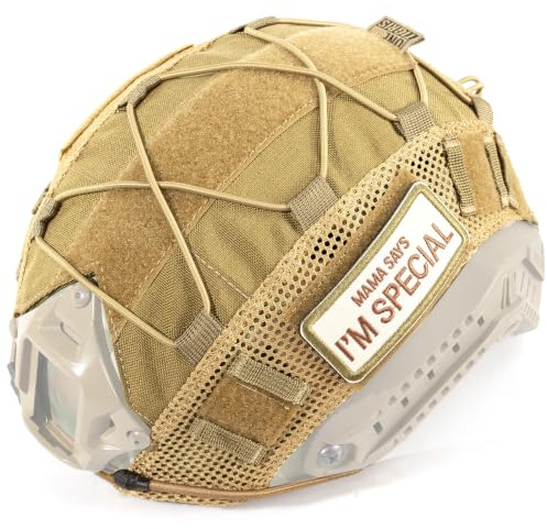 OneTigris Tactical Helmet Cover With Free Patch - Airsoft Camo Cloth for Fast PJ Helmet in Size L, M/L, XL, L/XL - Compatible With Ops-Core - No Helmet Included