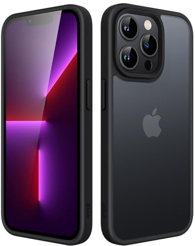 JETech Matte Hülle für iPhone 13 Pro, Schwarz | Robuster Schutz, Matte Rückseite, Anti-Fingerabdruck, Stoßfestes Design