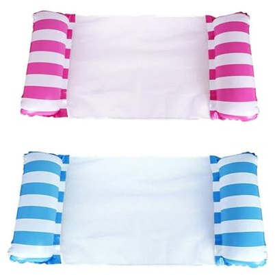Amaca Gonfiabile, 2 Pezzi Letto Galleggiante Gonfiabile, 4-In-1 Materassino Gonfiabile, Piscina Gonfiabili Galleggiante Sdraio, Per Spiaggia Piscina, Prendere Il Sole Partito