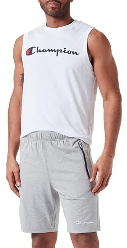 Champion Herren Legacy Icons Pants-Small Script Logo Pro-Jersey Zip Bermuda Shorts, Grau, XL