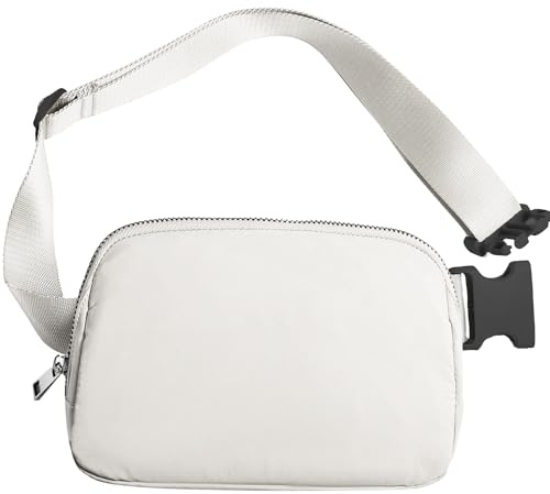 Taeku Bauchtasche Gürteltasche für Damen Herren Klein Gürtel Taille Sporttasche Querkörper Bum Hüfttaschen Fanny Pack für Laufen Wandern Travel Workout (Weiß)