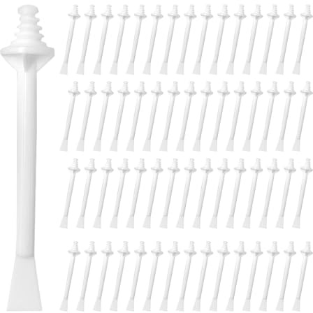 Lot de 60 bâtonnets de cire pour le nez - Applicateur de cire pour poils du nez - Bâtons de cire à double usage - En plastique - Pour épilation du nez - Unisexe - Blanc