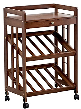 MOOWI Weinschrank Weinschrank, freistehender Weinhalter, Ausstellungsregale mit Universalrädern for zu Hause Barschrank