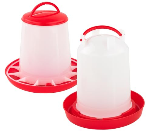 KCT Chicken Feeder & Drinker Set 3kg/3L Bird Trough Feed Water Dispenser