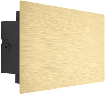 EGLO LED Wandleuchte innen Talamello rechteckige | Wandlampe mit indirekter Beleuchtung, Wandspot für Flur und Wohnzimmer, Metall in Gold-gebürstet, warmweiß, 4 x 20 cm