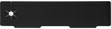Kitchen Sink Splash Guard, Silicone Faucet Handle Drip Catcher Tray Mat with Adjustable Hole Design, Drying Mat for Kitchen Counter Bathroom, Kitchen Sink Splash Guard (Black)