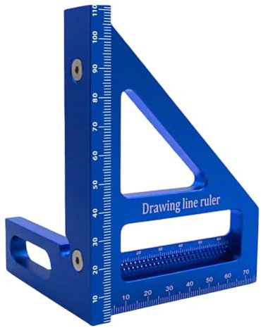 JUCHRZEY Holzbearbeitungs-Winkelmesser, Aluminiumlegierung, Schreiner, quadratisches Loch, Anreißlineal, hochpräzises Holzbearbeitungs-Angler-Anreißer, Holzbearbeitungswerkzeug
