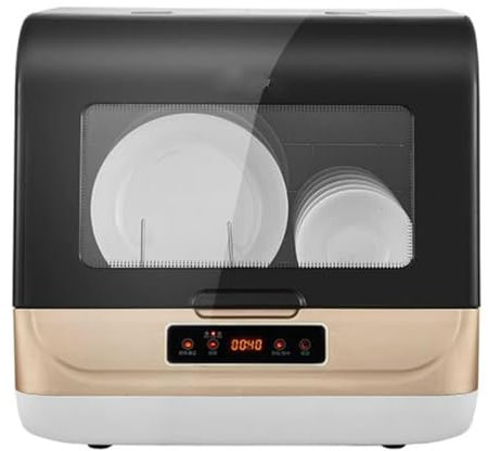 Mixtric Lavastoviglie da Tavolo, Lavastoviglie Indipendente, Lavaggio Multifunzionale della Cucina, con Display LED, per Piatti/Frutta/Verdura/Bicchieri,d'oro