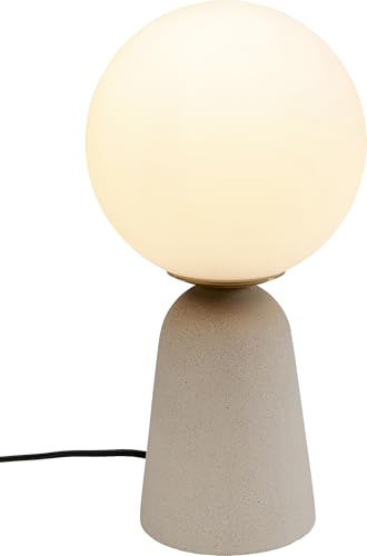 KARE Design Table Lamp Bollie, Beige, Glass, Concrete Base, Bedside Lamp, Elegant Lighting, Room Decor, Bedroom, Living Room, Bulb Not Included, 31 x 16 x 16 cm (H/W/D)