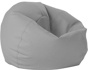 FDP 30 Vinyl Bean Bag Chair, Furniture for Kids and Teens, Perfect for Reading, Playing Video Games or Relaxing - Smoke