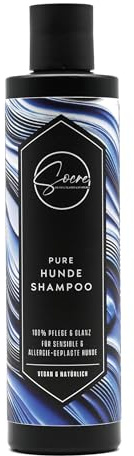 SOCRE Hundeshampoo sensitiv Pure 250 ml, natürliches Hunde Shampoo vegan & parfümfrei bei Juckreiz, 5-Fach Bio-Wirkstoff-Komplex, mildes Hundeshampoo, als Konzentrat 1:16 verdünnbar, Made in Germany | natürlich, vegan & parfümfrei gegen Juckreiz, besonders mild, 5-Fach Bio-Wirkstoff-Komplex, Konzentrat ergibt 4 Liter Shampoo