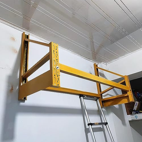 Generisch Wandmontiertes Mehrreifen-Aufbewahrungssystem, hängender Reifenausstellungsständer, 120 cm/150 cm lang, robuster Reservereifenhalter mit Hardware, gelb (Größe: 1,2 m)