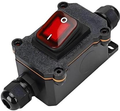 Leloco IP67 Garten Schalter Wasserdicht Kabelschalter, 16A 220V Robuster Schnurschalter für Outdoor Stromkabel für Den Außenbereich Schalter Kabelschalter Schnurschalter