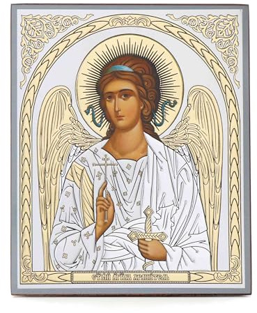 NKlaus - Ángel de la guarda - icono de madera 15x18cm cristiano ortodox - bendición religiosa 13944