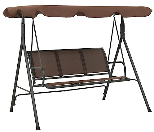 Genérico Banco balancín de jardín con toldo Color café,Balancines de jardín-41422
