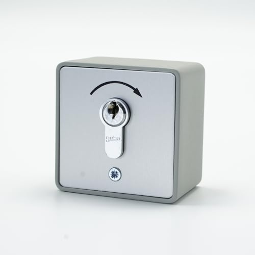 GEBA MS APZ 1-1T - Universal Schlüsselkasten Wandleuchte - 1 Impulsfunktion - Wasserdicht IP54 - 3 Schlüssel - 1 NO Impulsausgang - Europäischer Zylinder + 1 DOMOBIP Schlüsselanhänger