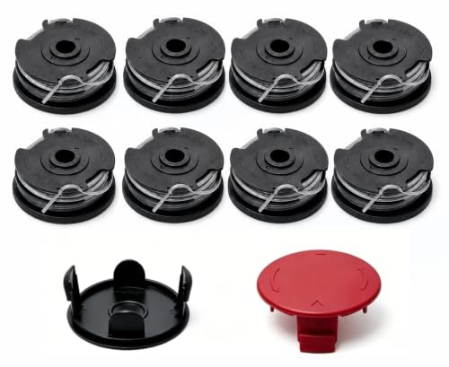 HAFRILY Fadenspule für Bosch Rasentrimmer ART 24 27 30 30-36LI, AdvancedGrassCut36, F016800351 1600A00X61 Rasentrimmer Ersatzteile Ersatzspule, 6,1m Länge Ø 1,6mm (8 Spulen + 2 Deckel)