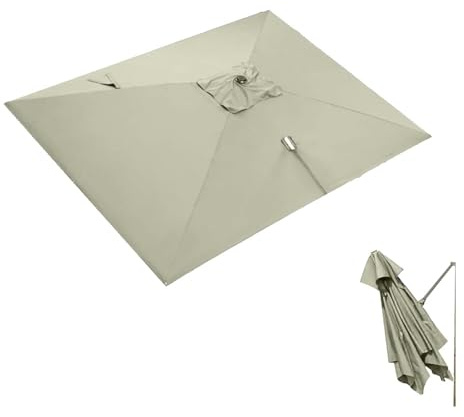 10'x10' Cantilever Offset Umbrella Replacement Canopy - UV Protective Square Patio Umbrella Cover with 8 Ribs, Durable Fabric for Outdoor Sunshade Protection