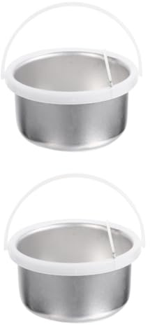 NUOBESTY 2 Pièces Pot Intérieur Aluminium pour Cire Chaude Récipient Antiadhésif pour Machine à Épiler Pot de Fonte Cire Fondue Pratique et Compact