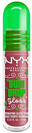 NYX Professional Makeup Gumdrop Gloss, Feuchtigkeitsspendender Lipgloss und Lip Stain, Bis zu 12 Stunden Pflege, Farbe: Bubblegum Burst